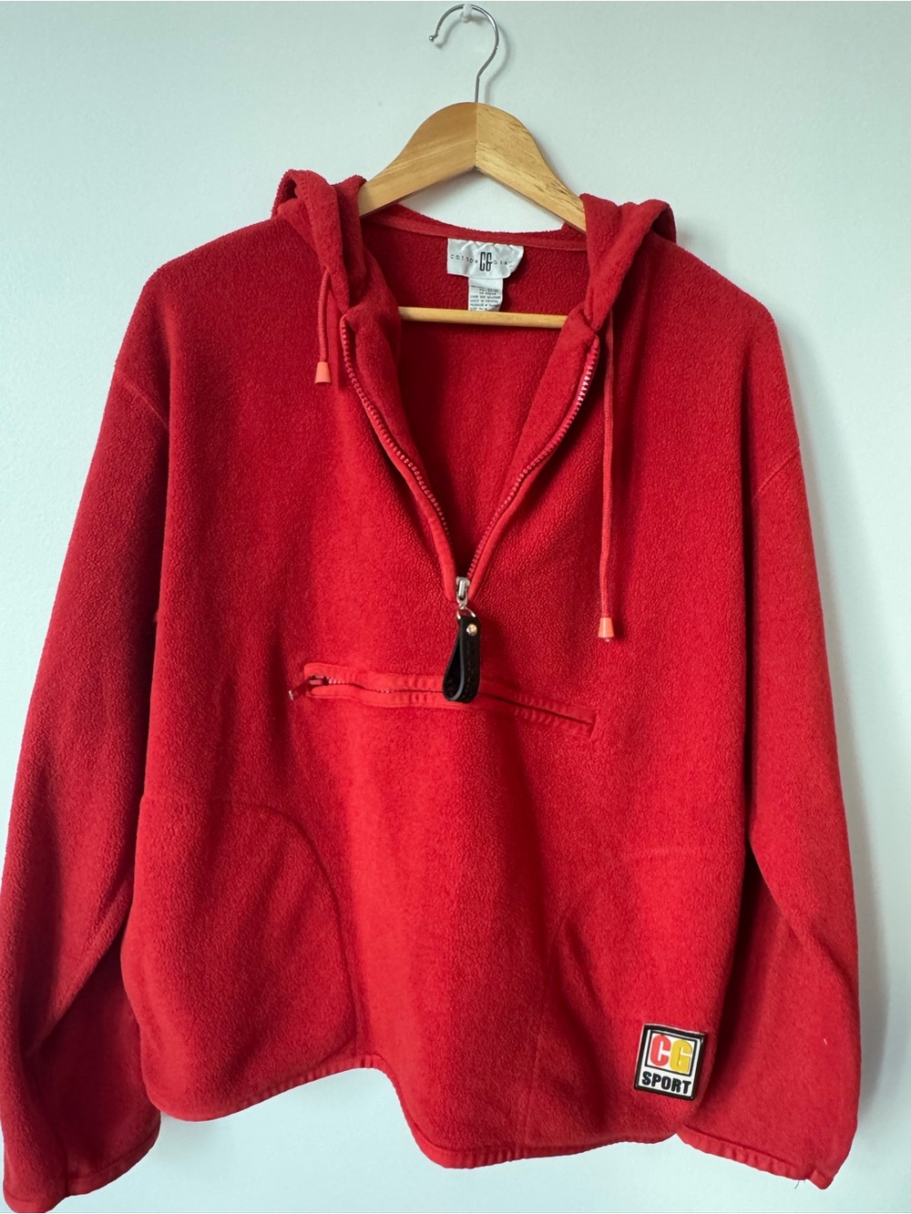 Cotton Ginny Vintage Red Fleece Hoodie Size M